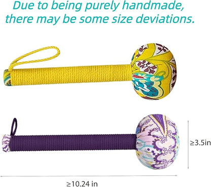 Mugwort Massage Hammer, Massage Tools Back, Shoulder & Body - Handheld Percussion Therapy Tool with US Design Patent, (Noble Yellow/deep Purple)