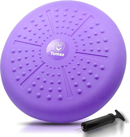 Tumaz Wobble Cushion - Wiggle Seat to Improve Sitting Posture & Stay Focused for Sensory Kids, Balance Disc to Core Strength & Flexible Seating [Extra Thick Balance Board, Pump Included Wobble Board]
