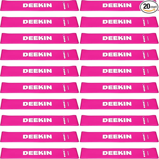 DEEKIN 20 Pcs Resistance Bands Resistance Loop Exercise Bands Exercise Equipment Elastic Drag Ring for Women and Men Home Fitness, Gym, Yoga