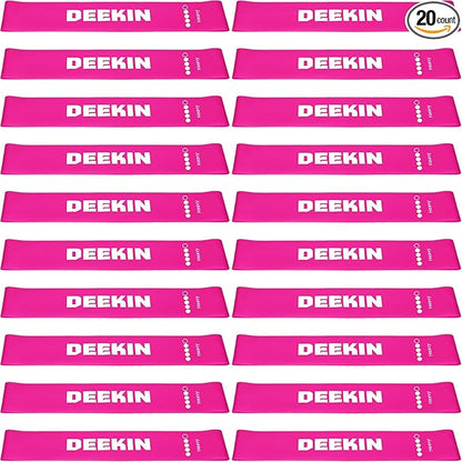 DEEKIN 20 Pcs Resistance Bands Resistance Loop Exercise Bands Exercise Equipment Elastic Drag Ring for Women and Men Home Fitness, Gym, Yoga