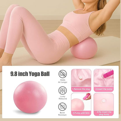 Pilates Kit for Home Workouts with Pilates Ring and Ball Set, Resistance Bands Set, Yoga Mat Bag, Yoga Straps, Figure 8 Resistance Band, Pilates Essentials Kit for Women, Beginners,Pilates Set Gift