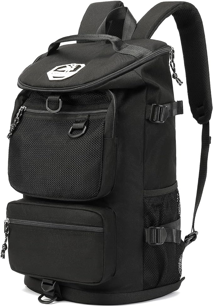 Kalesi Gym Duffle Bag Backpack 4-Way Waterproof with Shoes Compartment for travel Sport Hiking laptop (Black)