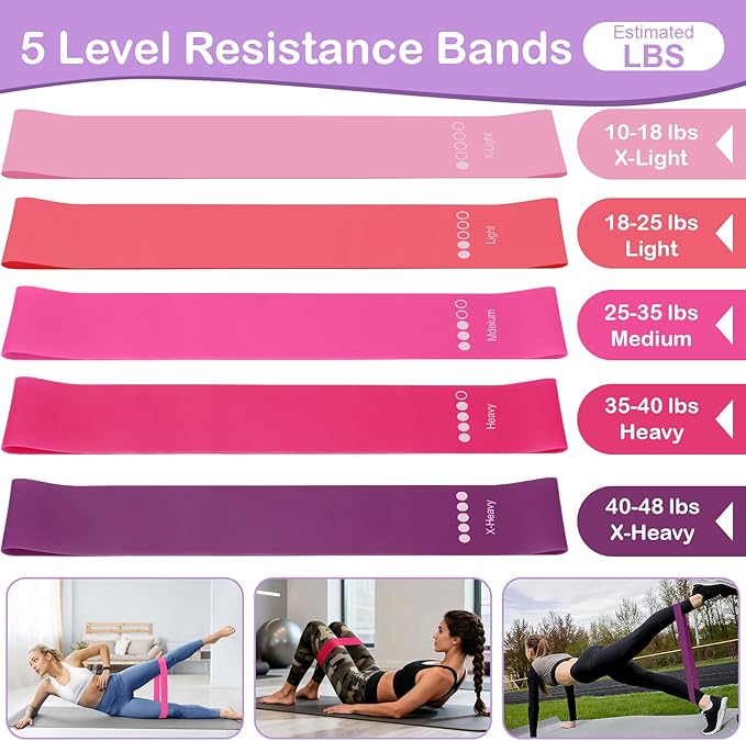 Hoedia 17 PCS Pilates Kit for Women, Pilates Equipment Ring and Ball Set with Resistance Bands, Yoga Strap, Core Sliders, Socks, Bag & Guide for Starter Home Workout Fitness Gym Essentials