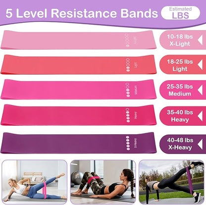 Hoedia 17 PCS Pilates Kit for Women, Pilates Equipment Ring and Ball Set with Resistance Bands, Yoga Strap, Core Sliders, Socks, Bag & Guide for Starter Home Workout Fitness Gym Essentials
