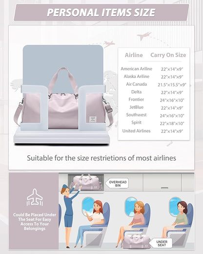 Gym Bag Womens,Travel Duffel Carry on Bag Sport Tote Bag Weekend Overnight Bag