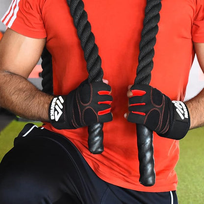 Workout Gloves for Men and Women Weight Lifting Gloves with Wrist Wrap Support for Gym Training Weightlifting Crossfit Pull-ups Exercise Glove for Ladies & Gents