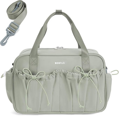 ECOHUB Small Gym Bag for Women, Mini Gym Duffle Bag with Wet Compartment, Bowknot Sports Bag, Cute Gym Tote Bag Dance Yoga Workout Travel Bags Green