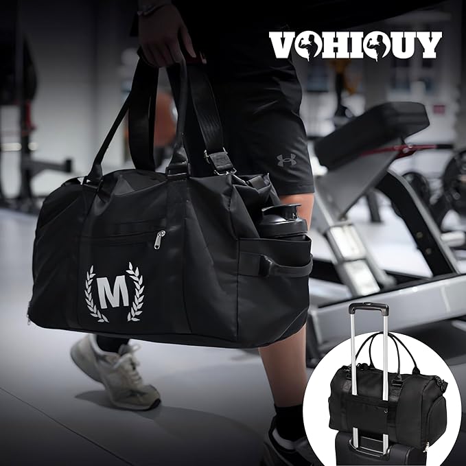 Gym Bag for Women, Personalized Duffle Bag with Shoe Compartment, Sports Bag for Yoga & Dance with Wet Pocket and Mat Strap