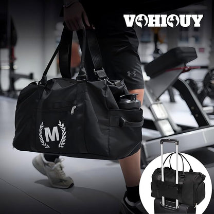 Gym Bag for Women, Personalized Duffle Bag with Shoe Compartment, Sports Bag for Yoga & Dance with Wet Pocket and Mat Strap