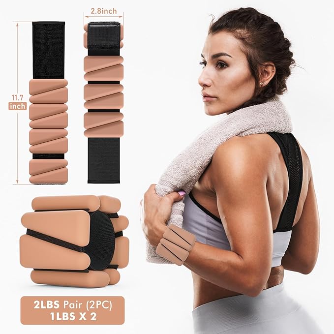 Wrist Weights, Ankle Weights for Women Men, Adjustable Wrist Weighted Bracelet for Home Gym Workout, Running, Yoga, Exercise, Strength Training