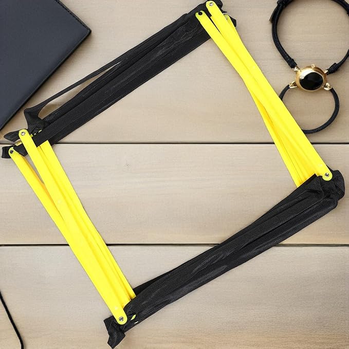 Milisten Agility Ladder Football Speed Ladder for Footwork with Foldable Soft Material Yellow Suitable for Soccer and Athletic Workout