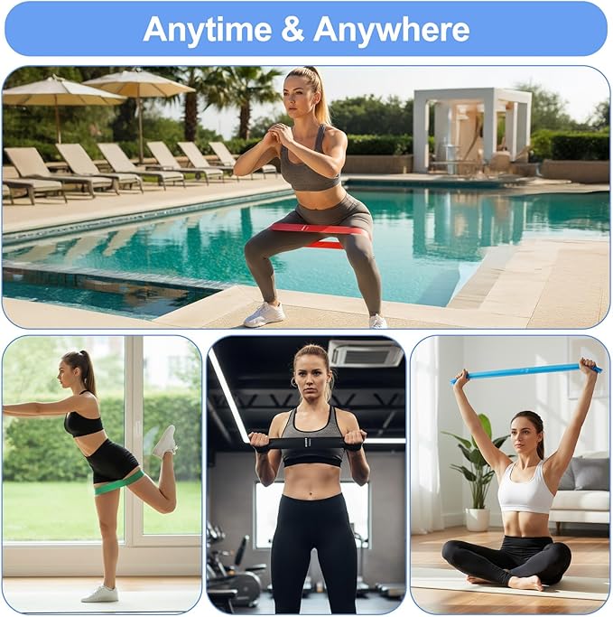 40 Pcs Resistance Bands Bulk, Loop Exercise Bands Set for Gym Members Sports Class Students Gift, 5 Pieces Each Set with Storage Bag, Fitness Bands for Outdoor Home Gym Yoga Pilates