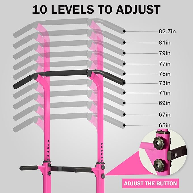 SogesPower Power Tower Dip Station Pull Up Bar for Home Gym Adjustable Height Strength Training Workout Equipment,Pull Up Bar Station
