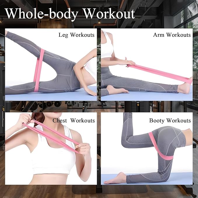 1 Pack Resistance Bands for Working Out, Workout Equipment, Exercise Bands for Home Gym & Stretching, Pilates Equipment, Fitness Equipment(Pink, X-Light)