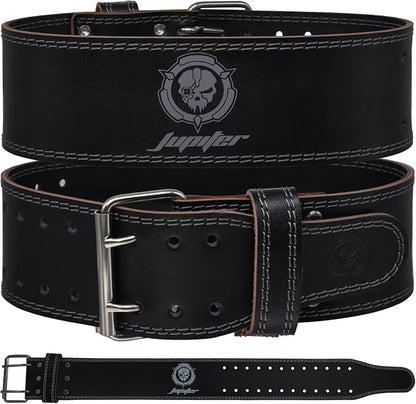 Weight lifting Belt (6mm Thick) - Genuine leather, offering back support. Double-pronged buckle, ideal for weightlifting, powerlifting, squats and deadlifts