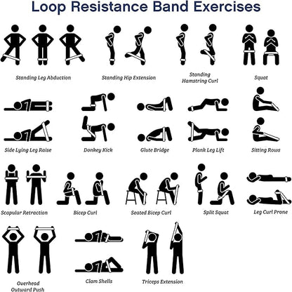 60 Pcs Workout Loop Resistance Bands Bulk, Gym Elastic Bands Set for Fitness Sport Class Students Members Gift Physical, 5 Pieces Each Set, with Large Drawstring Backpack Bags