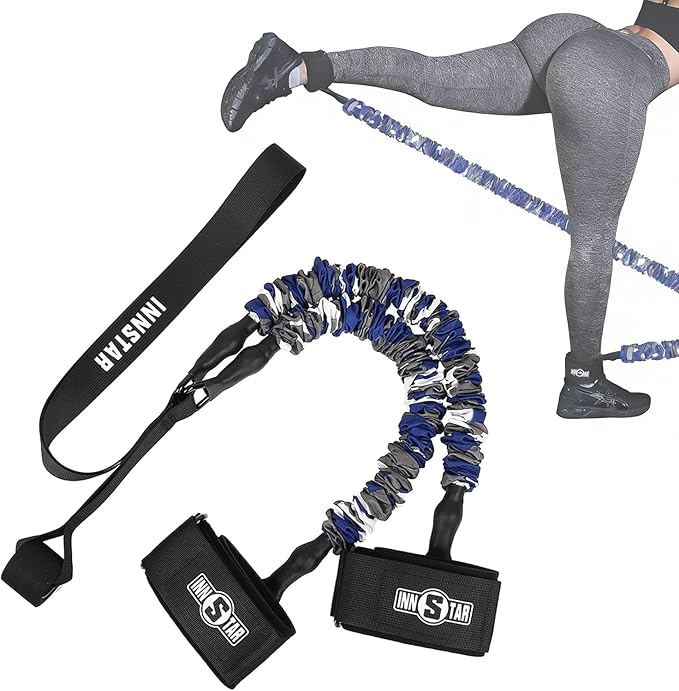INNSTAR Booty Resistance Band Vertical Jump Trainer Leg Strength Resistance Bands Set for Basketball Triple Jump Football Volleyball Training Provide, Substitute for Plyometric Jump Box