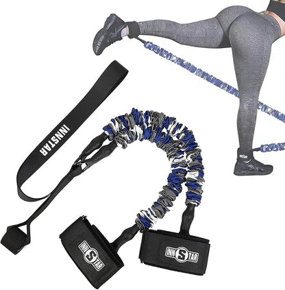 INNSTAR Booty Resistance Band Vertical Jump Trainer Leg Strength Resistance Bands Set for Basketball Triple Jump Football Volleyball Training Provide, Substitute for Plyometric Jump Box