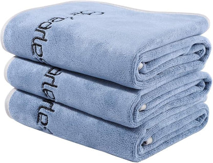 BOBOR Gym Towels Set, Microfiber Sports Towel for Men and Women, Super Soft and Quick-Drying 3-Pack Set Towel, for Tennis, Yoga, Cycling, Swimming (Blue 3 Pack, 14" x 29")