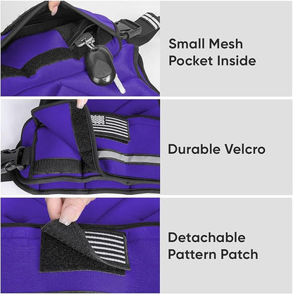 APEXUP Adjustable Weighted Vest, 4-10lb/12-18lb/20-32lb Vest with 6 Ironsand Weights and Large Pocket, Weight Vest for Men Women Strength Training, Running, Walking