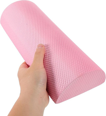 Half Circle Foam Roller for Yoga and Pilates Muscle Massage, 30x6.3cm Cherry Blossom Pink, Core Stability Balance Training Roller for Fitness and Back Relief at Home