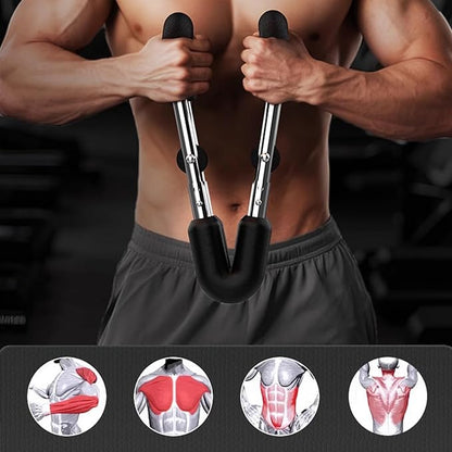 Twister Arm Trainer, 40-110lb Adjustable Power Bar, Chest Shoulder Arm Workout Equipment, Portable Detachable Spring Resistance for Home Gym, Men & Women