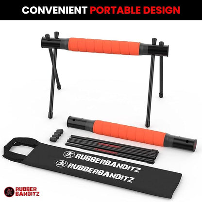 Rubberbanditz Parallette, Parallel Bars & Dip Station | At Home Gym Workout Equipment, L-Sit Bars & Calisthenics Equipment for Home. Perfect for Push Ups, Dips, Handstands & Gymnastics.