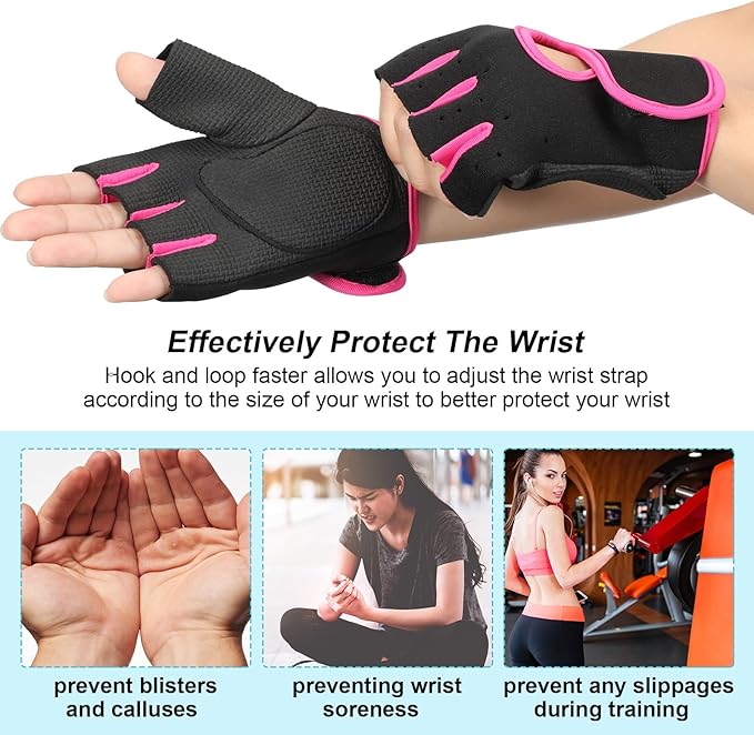 Geyoga 3 Pairs Breathable Workout Gloves, Weight Lifting Exercise Gloves Fitness Gym Glove for Weight Lifting Cycling Fishing Fitness Gym Training Workout, M Size for Men Women