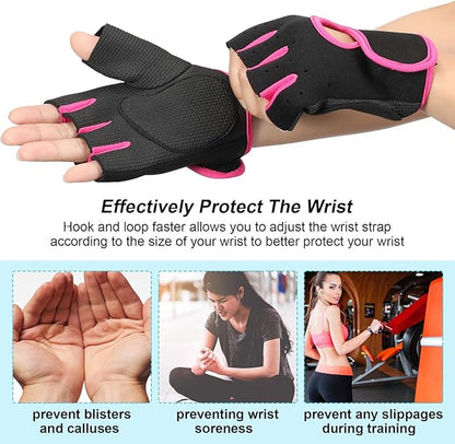 Geyoga 3 Pairs Breathable Workout Gloves, Weight Lifting Exercise Gloves Fitness Gym Glove for Weight Lifting Cycling Fishing Fitness Gym Training Workout, M Size for Men Women