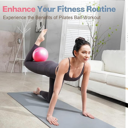 Small Exercise Ball, 9 Inch Mini Pilates Ball, Anti Burst and Slip Resistant Mini Yoga Ball for Stability, Fitness, Physical Therapy, Stretching & Core Strength Workout at Home Gym & Office