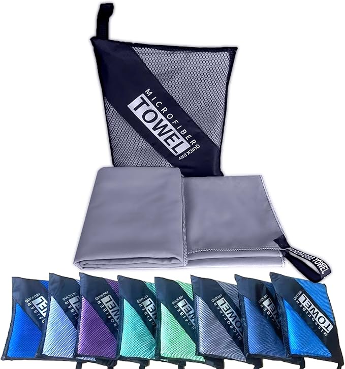Reusable Quick Dry Beach Towels,Microfiber Travel Towel,Compressed Lightweight Bath Towel for Beach Hiking Gym Yoga Travel Sports Swimming Camping(Grey, 30"*60")
