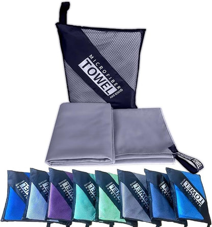 Reusable Quick Dry Beach Towels,Microfiber Travel Towel,Compressed Lightweight Bath Towel for Beach Hiking Gym Yoga Travel Sports Swimming Camping(Grey, 24"*48")