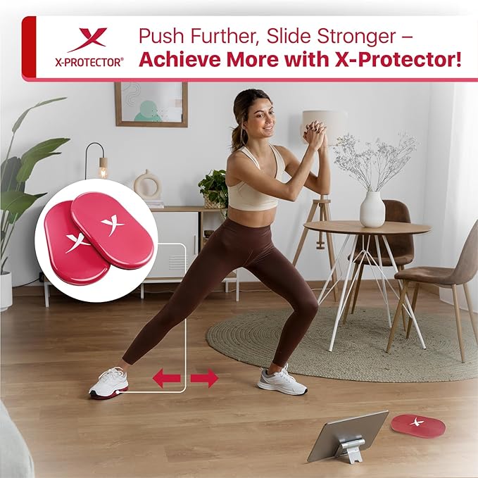 X-Protector Sliders for Working Out - 2 PCS - Double-Sided Exercise Sliders for Hard & Carpeted Floors - Gliders for Exercising!