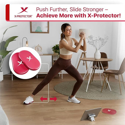 X-Protector Sliders for Working Out - 2 PCS - Double-Sided Exercise Sliders for Hard & Carpeted Floors - Gliders for Exercising!