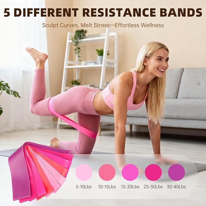 16PCS Pilates Kit for Home Workouts, Essential Equipment Set with 12'' Ring & 9” Ball, 5 Resistance Bands - Pilates Starter Kit for Women, Full Body Toning & Strength
