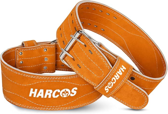Harcos USPA/IPL Competition Approved 8mm Leather Weightlifting Belt for Men and Women - Heavy Duty Gym Belt for Lifting, Squats, Deadlifts, Powerlifting, Back Support IPF for Fitness Workout