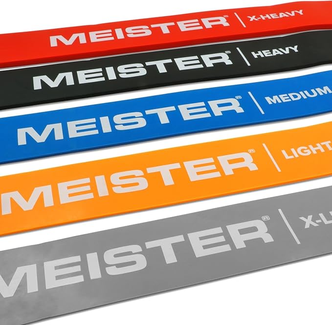 Meister X Band Comfort-Width 41" x 2" Resistance Bands - X-Wide Premium Loop Bands