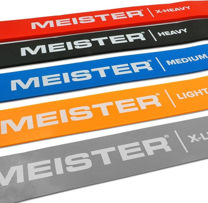 Meister X Band Comfort-Width 41" x 2" Resistance Bands - X-Wide Premium Loop Bands