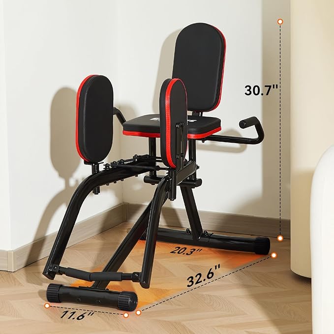 ERGOLIFE Hip Abductor Machine for Home Gym, Adjustable 6 Levels Resistance Inner Thigh Exercise Equipment, Glute Training Machine for Women/Sedentary/Postpartum Recovery