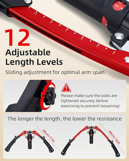 Abahub Twister Arm Exerciser, Enhanced Hydraulic Power Chest Expander with AB Rollers, 22-440LBS Adjustable Resistance Home Gym Equipment, Shoulder Muscle Trainer for Arm, Chest & Core Workout