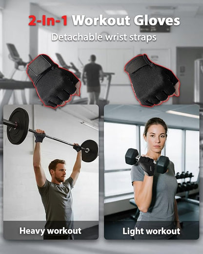 RIGWARL Workout Gloves, Lightweight Fitness Gloves with Full Palm Protection and Excellent Grip for Men Women, Weight Lifting Gloves for Cycling Pull ups Exercise