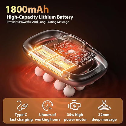 12-Head Massage Gun, 3 Modes, 30 Levels Of Intensity, Electric Deep Tissue Massager, Relieves Muscle Pain All Over The Body, 4k Smart Display, Suitable For Lazy People, The Elderly And Office Workers