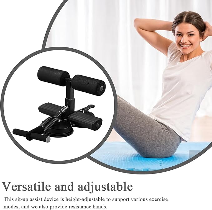 Sit-Up Device, Adjustable Height Suction Cup Abs Exercise Trainer, 325KG Multifunctional Core Training Equipment for Home, Office, and Gym Workouts, Comfortable Training Supplies