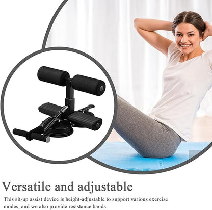 Sit-Up Device, Adjustable Height Suction Cup Abs Exercise Trainer, 325KG Multifunctional Core Training Equipment for Home, Office, and Gym Workouts, Comfortable Training Supplies