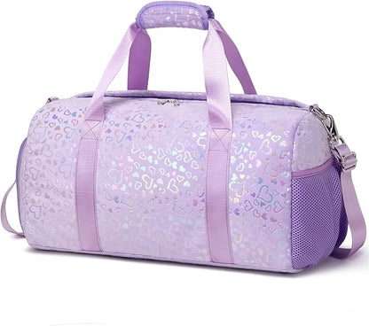 Duffel Bag for Girls Fluffy Ballet Dance Bag for GirlsSports Gym Bag Water Resistant Travel Duffle Bags with Shoes Compartment