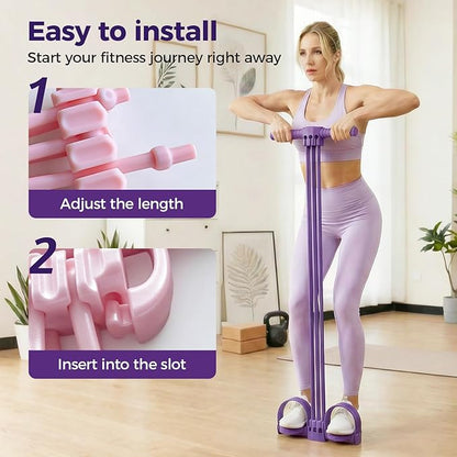 3 in 1 Pedal Resistance Bands with Handles, 2026 New 8 Tube Foot Pedal Resistance Band, Multifunction Pedal Resistance Device for Home Workout, Tension Rope for Exercise Women Men