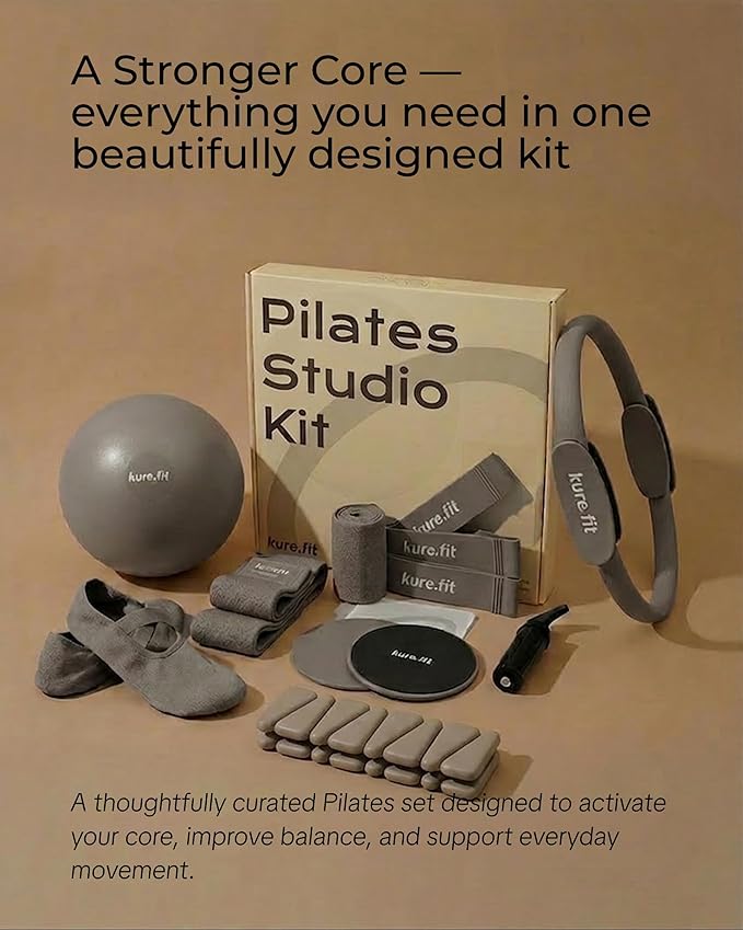 Pilates Kit for Women – Home Pilates Equipment Set with Ring, Ball & Resistance Bands | Pilates Starter Kit with Accessories in Gift Box