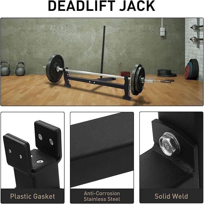 Heavy Duty Deadlift Barbell Jack Weight Lifting Olympic Barbell Changing Weight Plates for Deadlifting, Powerlifting, and Weightlifting - 900lb Capacity