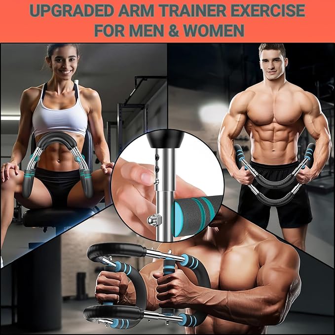 Twister Arm Trainer, Upgraded Adjustable Chest Workout Equipment, Forearm Triceps Chest Enhanced Exercise Strengthener, Chest Clip Muscle, Portable Home Fitness Equipment for Men & Women (Black-Blue)
