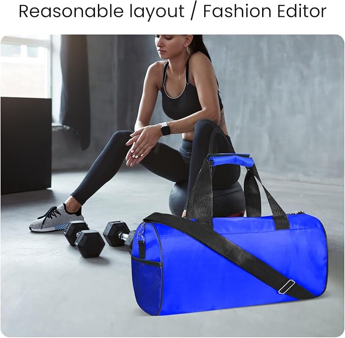 C&F BOGMOST Small Gym Bag for Women & Men,Small Lightweight Duffel Bag Carry On Bags Mini Duffel Travel Bag Waterproof Sports Bags for Workout/Sport/Travel, Blue,Large